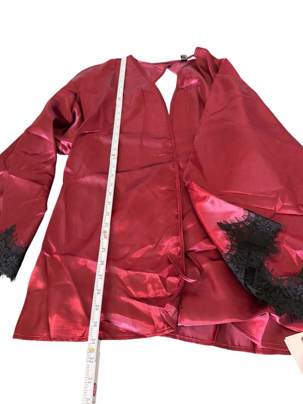 Satin Lace-Trim Robe - Picture 5 of 5
